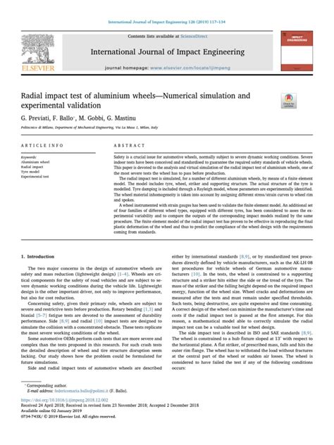 Radial impact test of aluminium wheels—Numerical simulation 